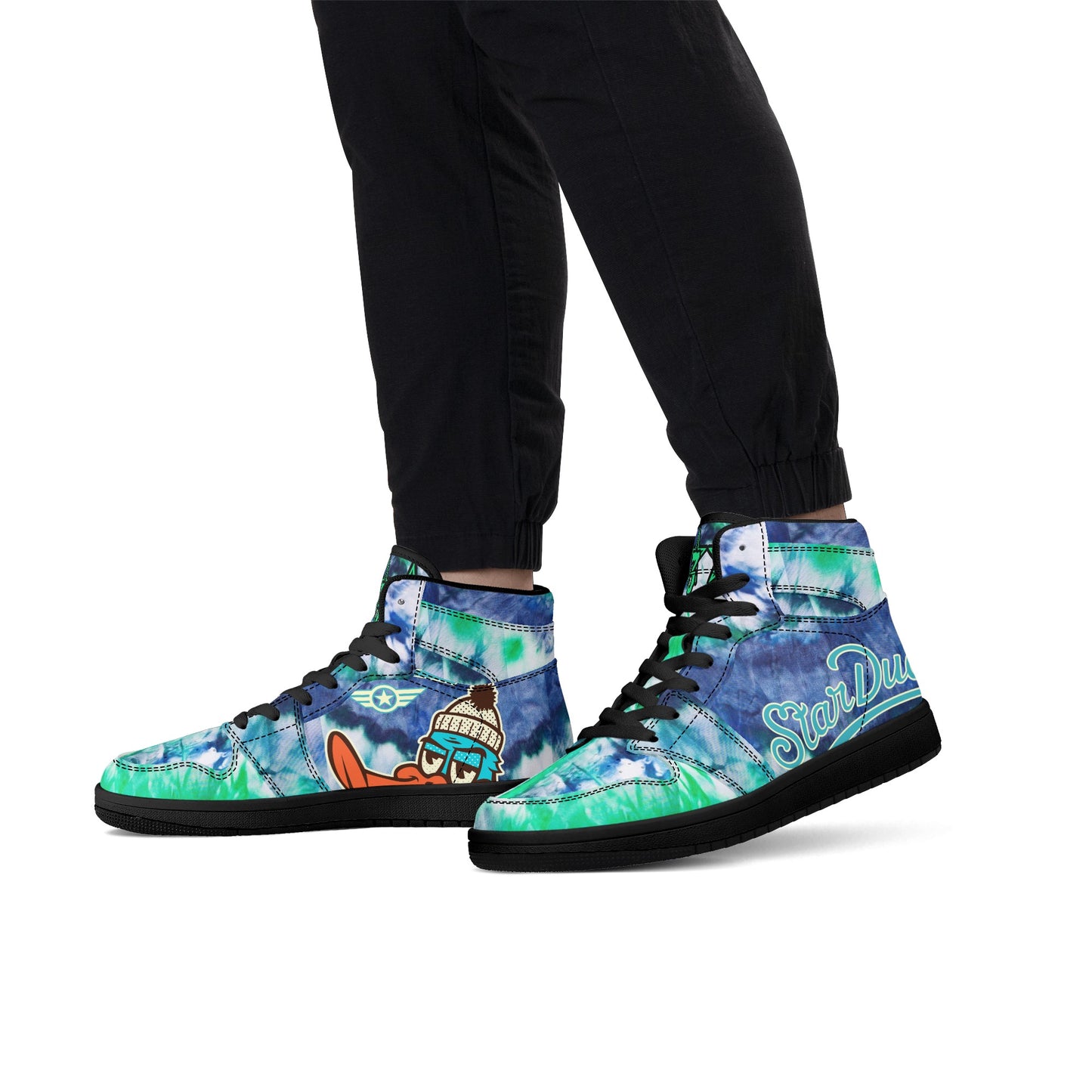 Star Duck 3 Tie-Die Limited Edition High Top Leather Star Kicks