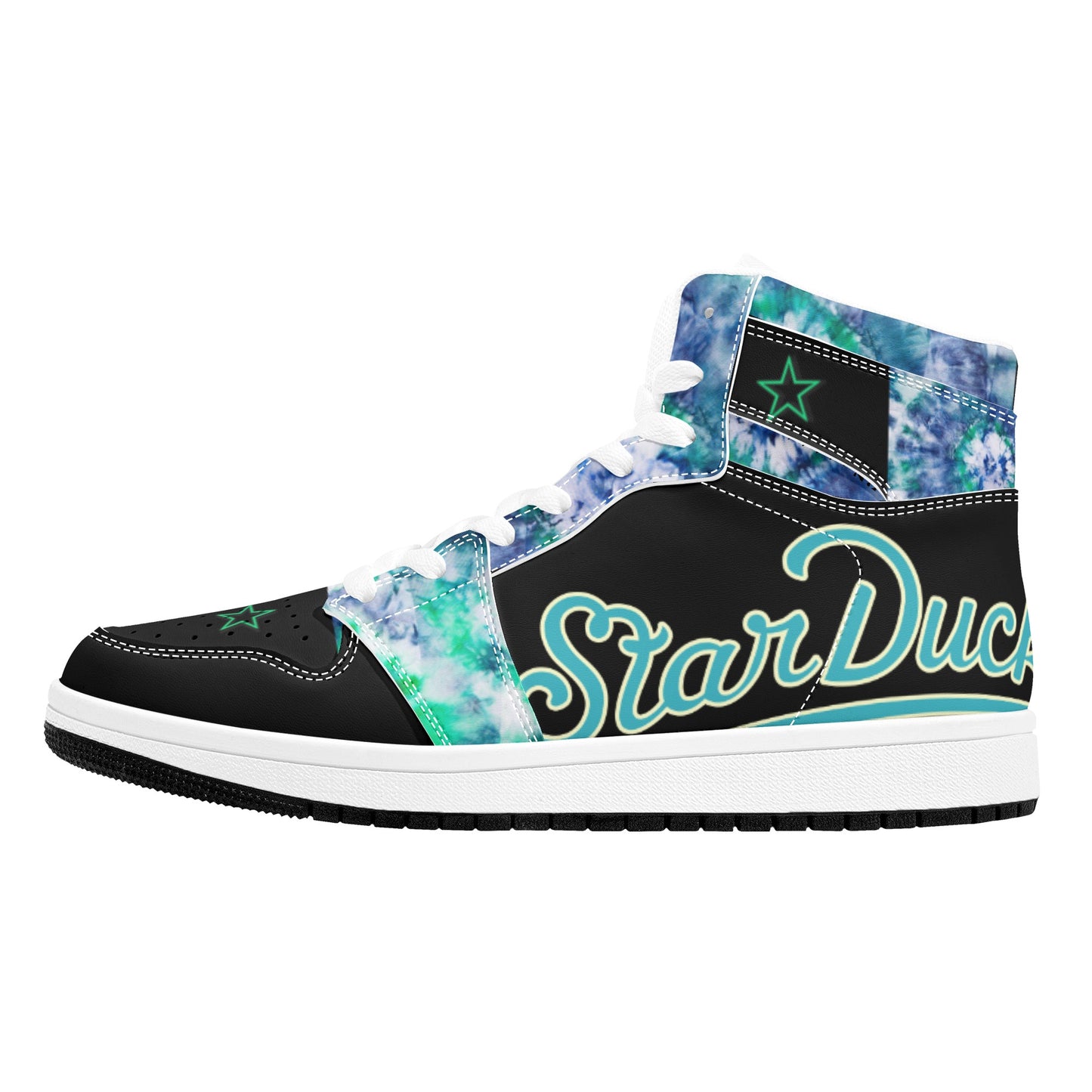 Star Duck 3 Tie-Die/Black Limited Edition High Top Leather Star Kicks