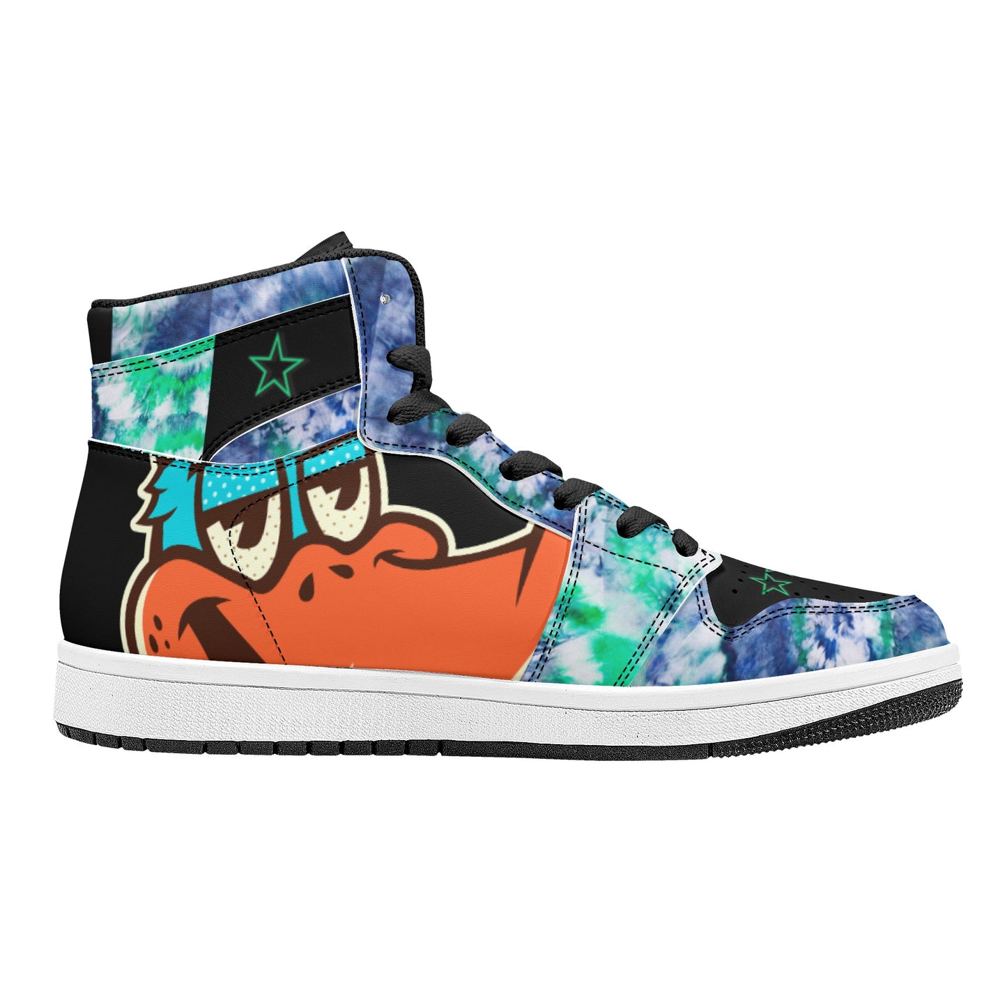 Star Duck 3 Tie-Die/Black Limited Edition High Top Leather Star Kicks