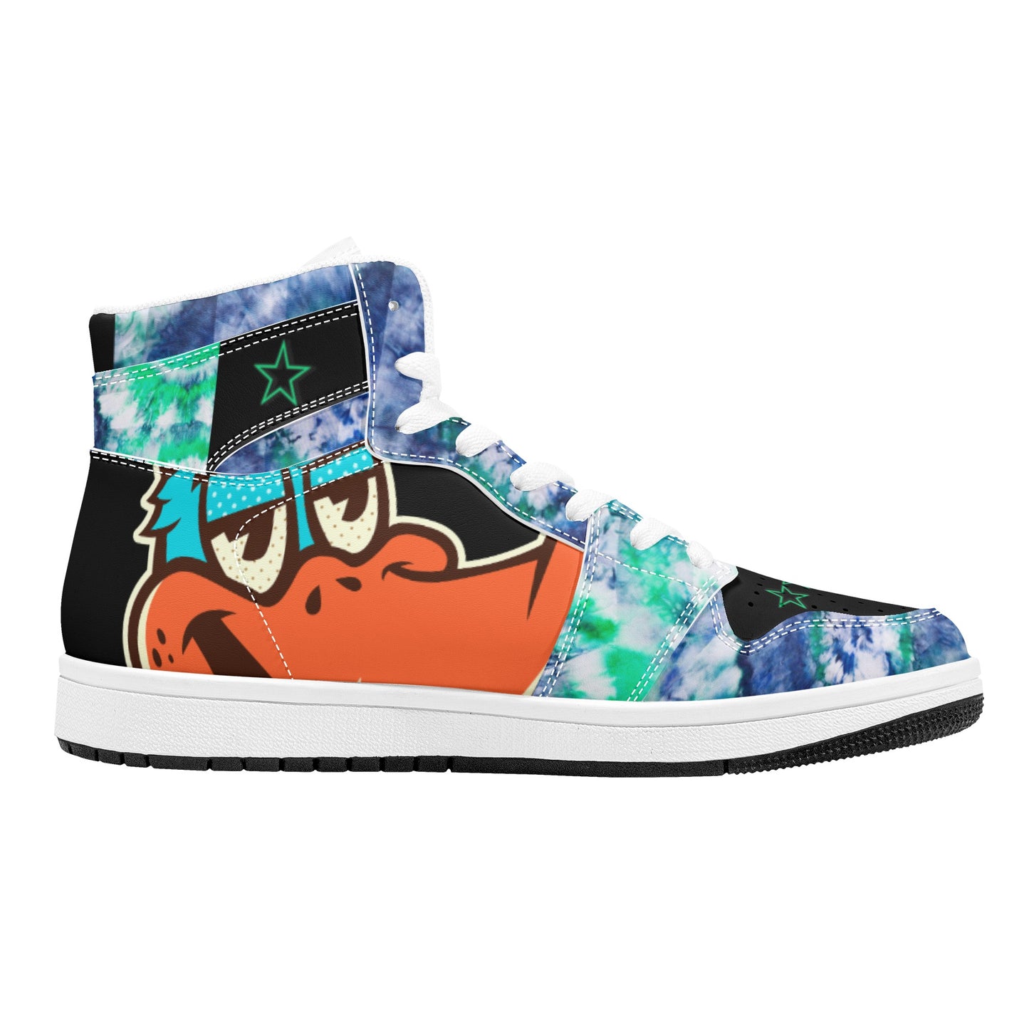 Star Duck 3 Tie-Die/Black Limited Edition High Top Leather Star Kicks