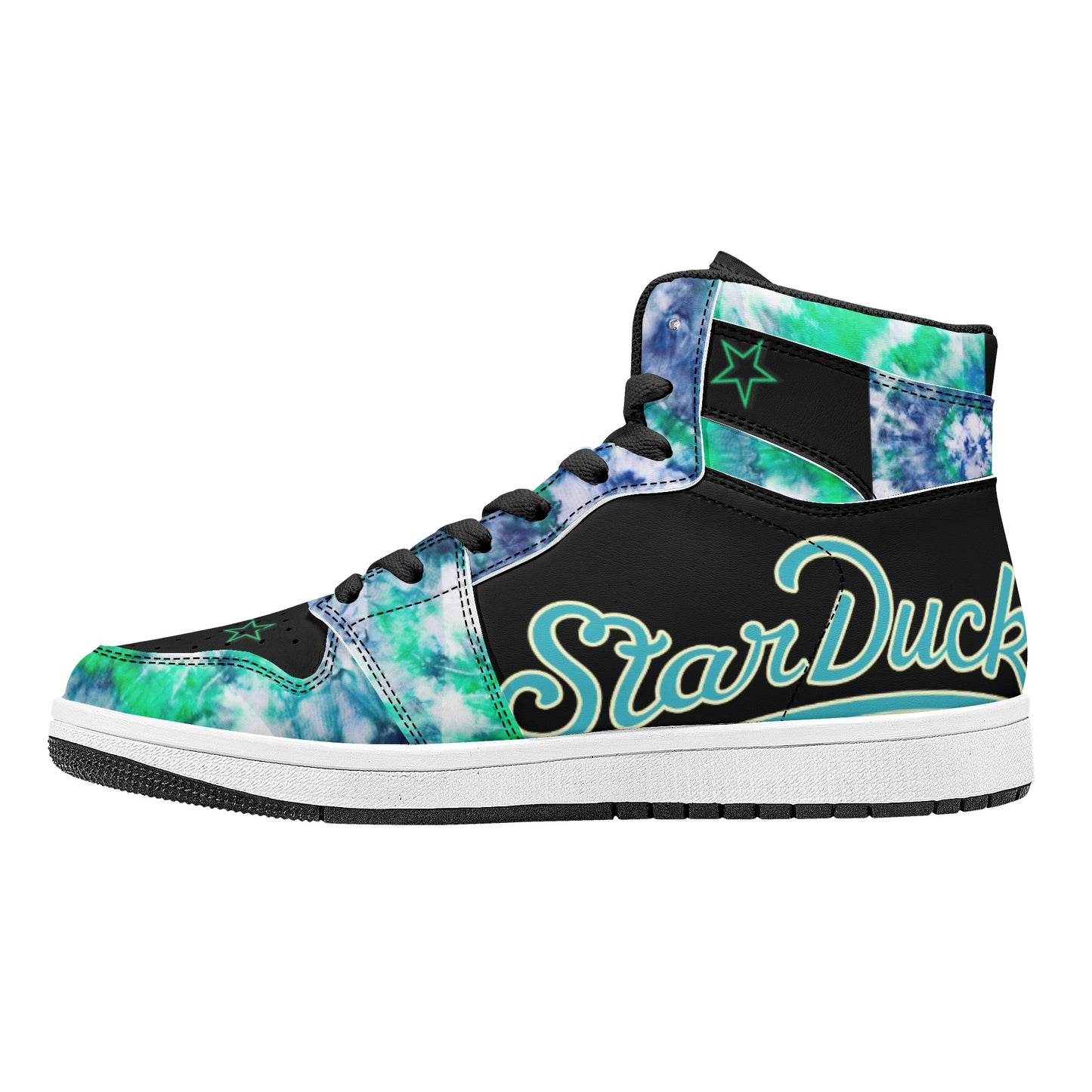 Star Duck 3 Tie-Die/Black Limited Edition High Top Leather Star Kicks