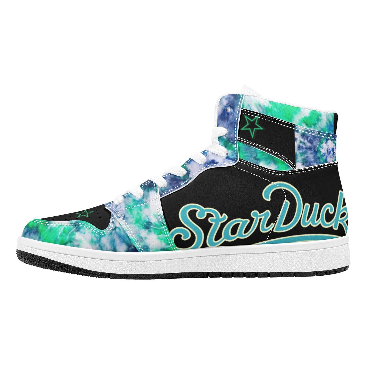 Star Duck 3 Tie-Die/Black Limited Edition High Top Leather Star Kicks