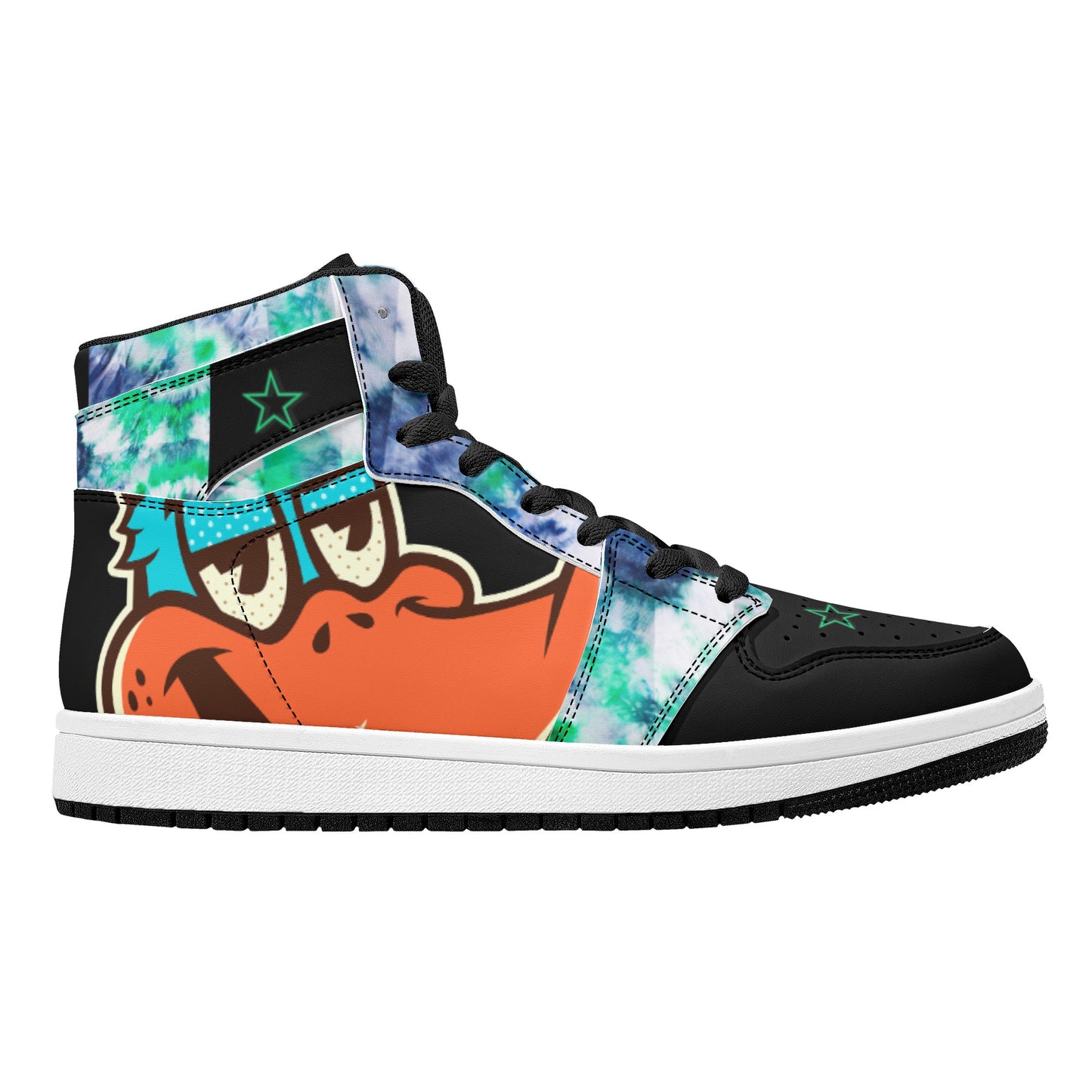 Star Duck 3 Tie-Die/Black Limited Edition High Top Leather Star Kicks