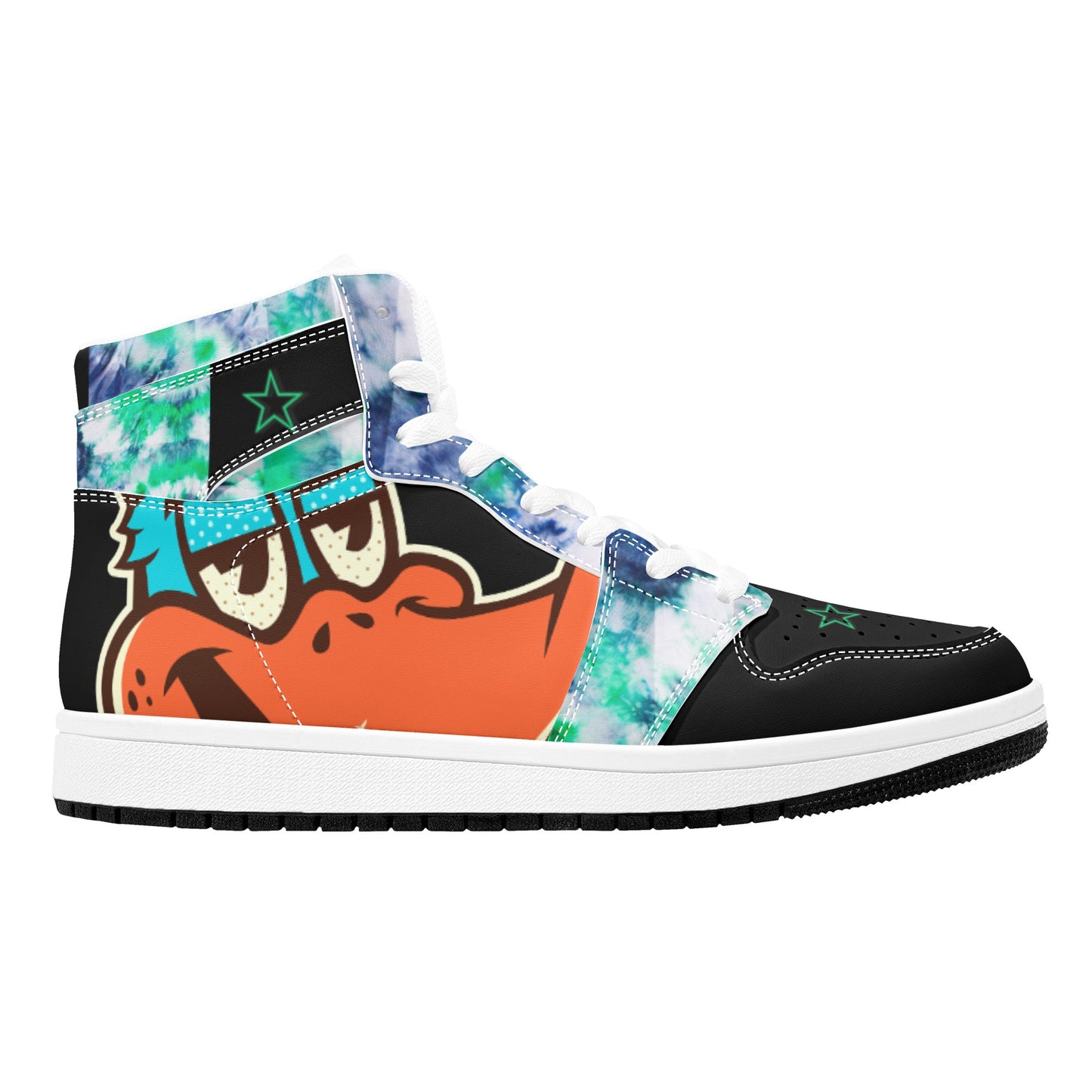 Star Duck 3 Tie-Die/Black Limited Edition High Top Leather Star Kicks