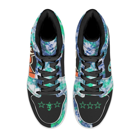 Star Duck 3 Tie-Die/Black Limited Edition High Top Leather Star Kicks