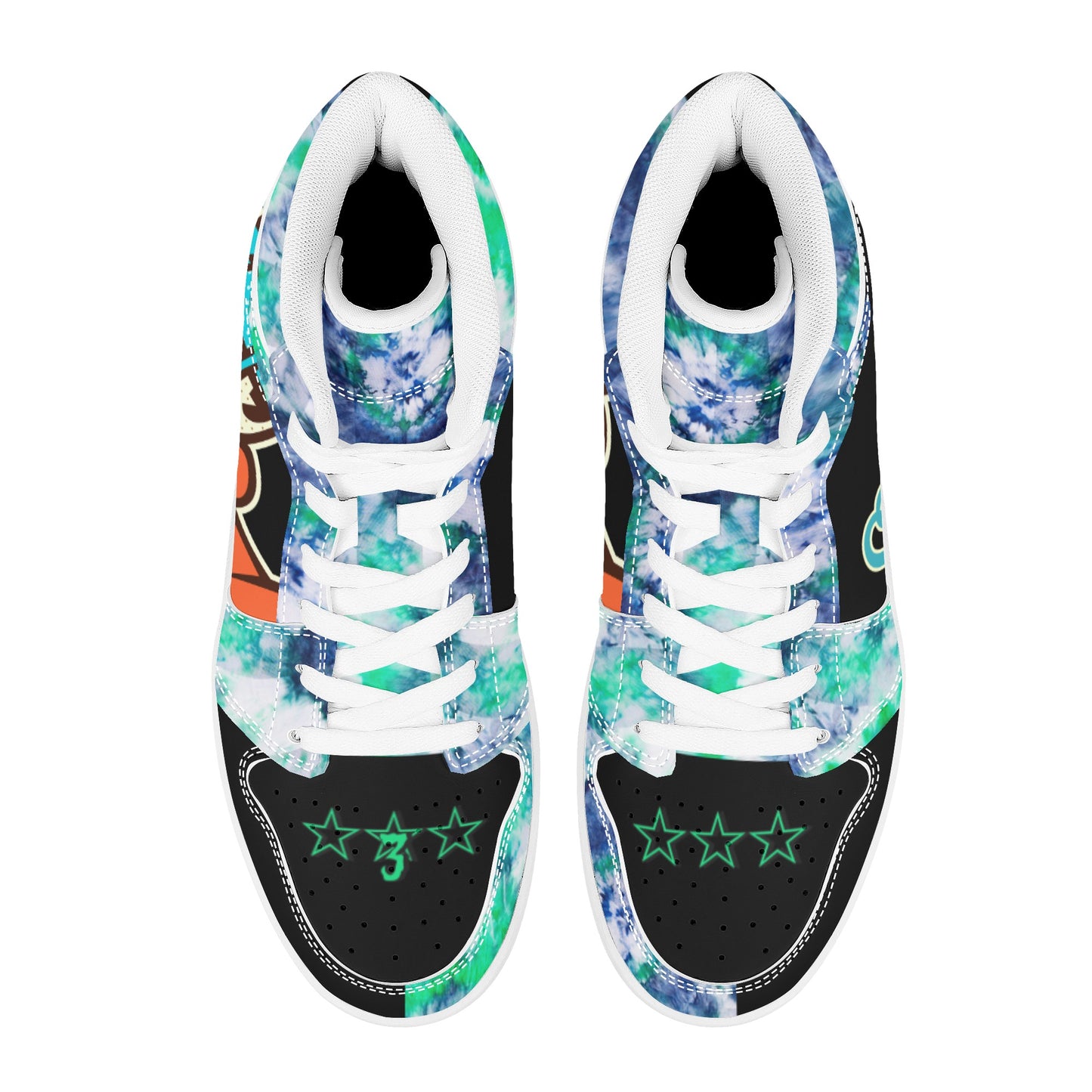 Star Duck 3 Tie-Die/Black Limited Edition High Top Leather Star Kicks