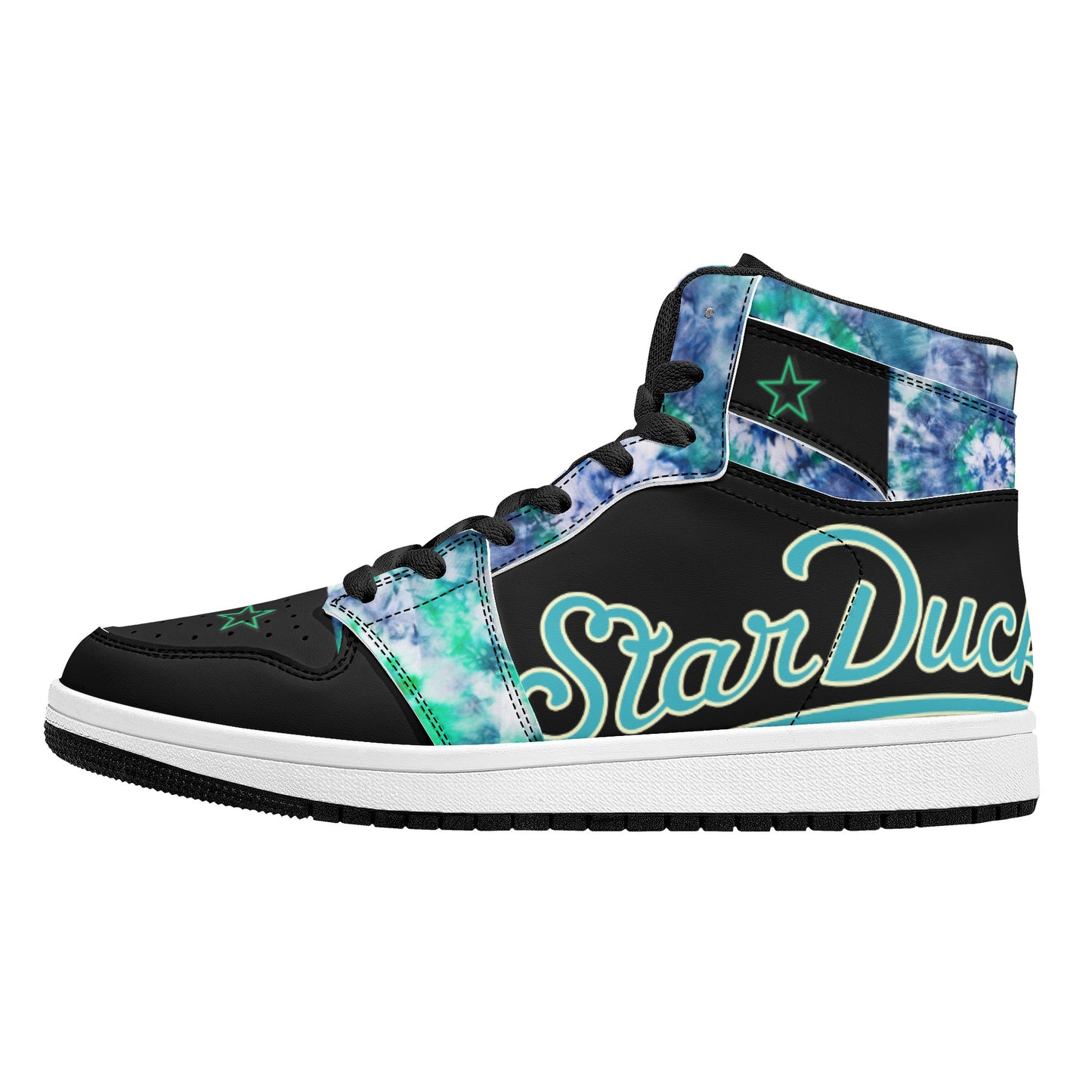 Star Duck 3 Tie-Die/Black Limited Edition High Top Leather Star Kicks