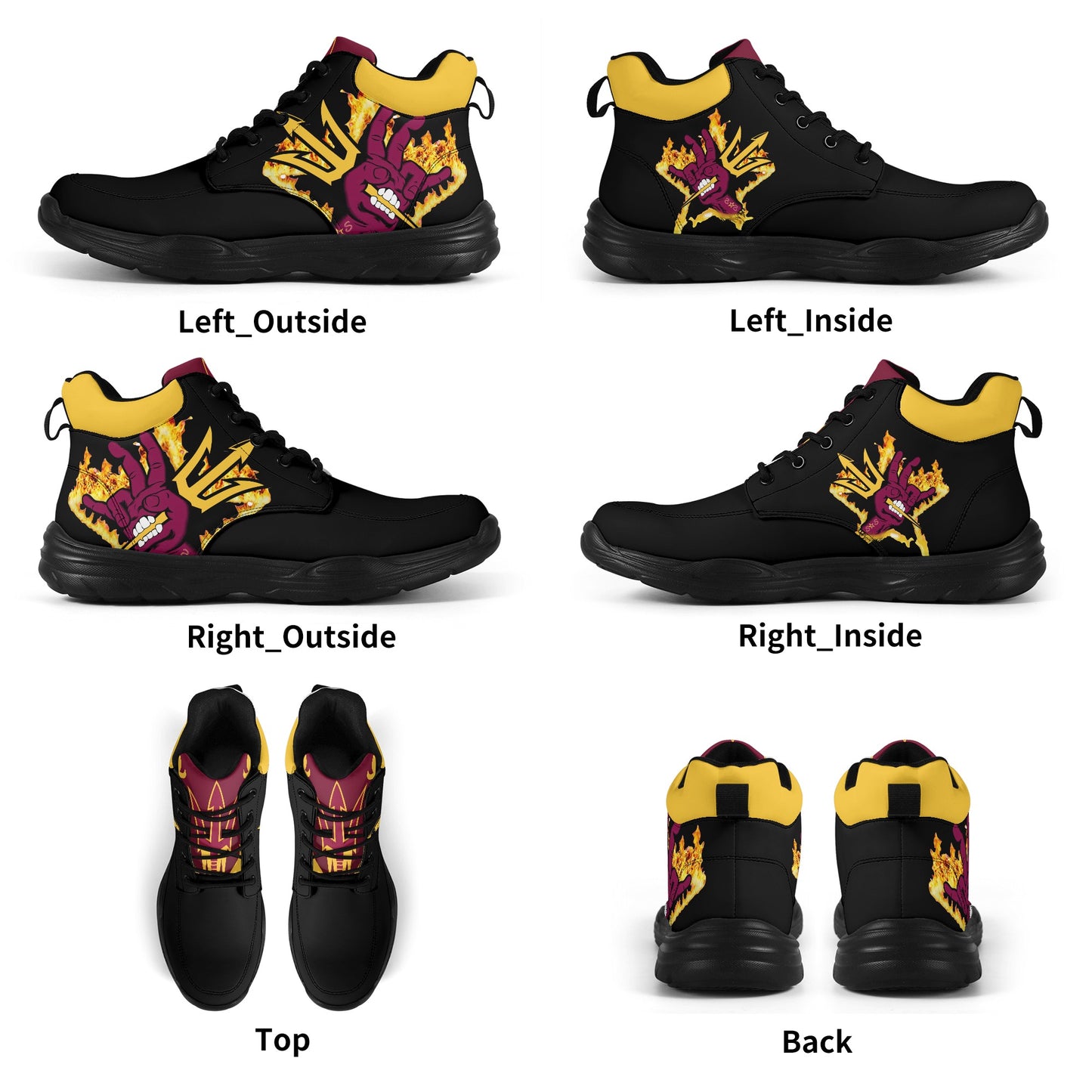 Sun Devil Forks Up Edition Mens High Top Leather Star Kicks