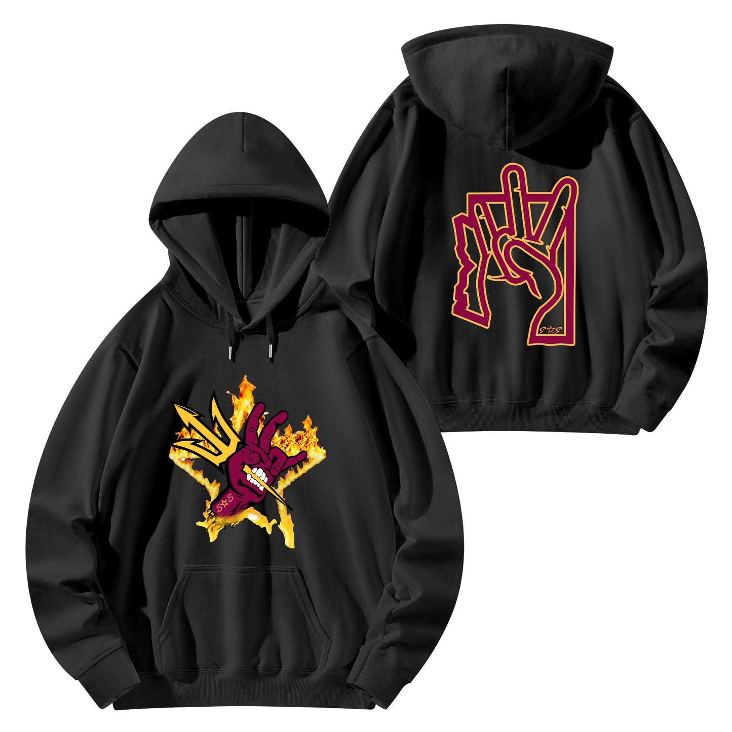 Sun Devil Forks Up Edition Adult Cotton Hoodie