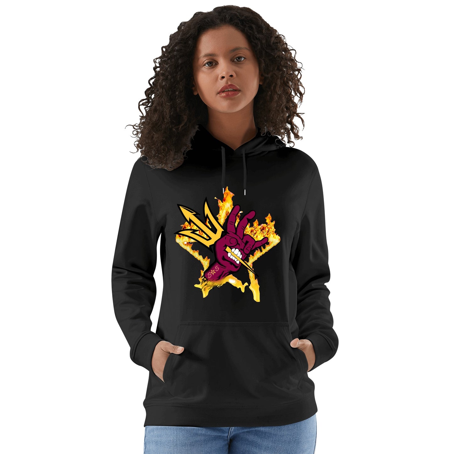 Sun Devil Forks Up Edition Adult Cotton Hoodie