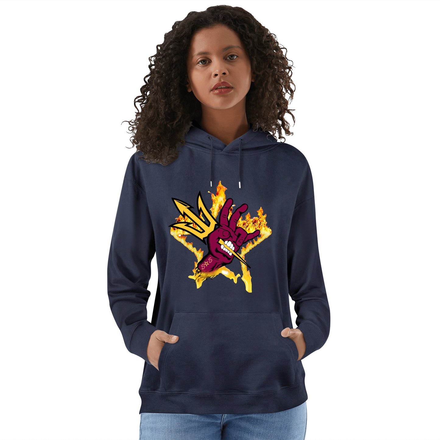 Sun Devil Forks Up Edition Adult Cotton Hoodie