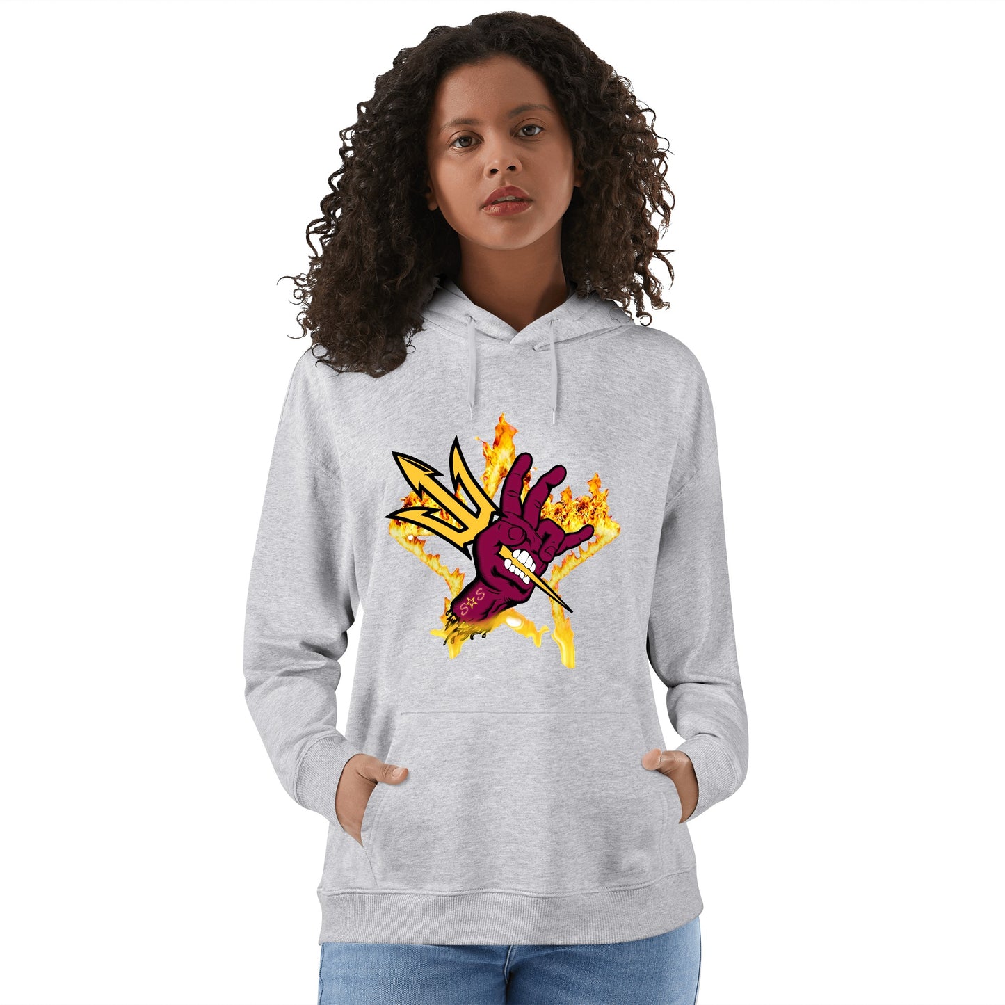 Sun Devil Forks Up Edition Adult Cotton Hoodie