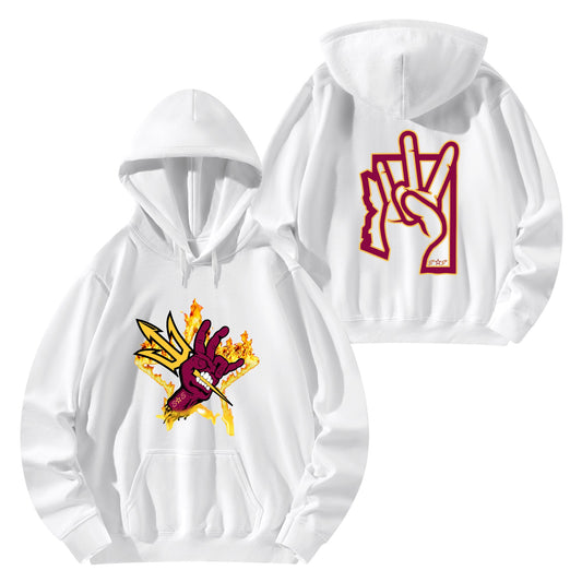 Sun Devil Forks Up Edition Adult Cotton Hoodie