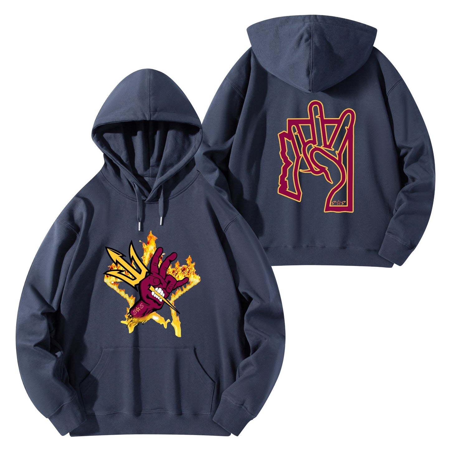 Sun Devil Forks Up Edition Adult Cotton Hoodie