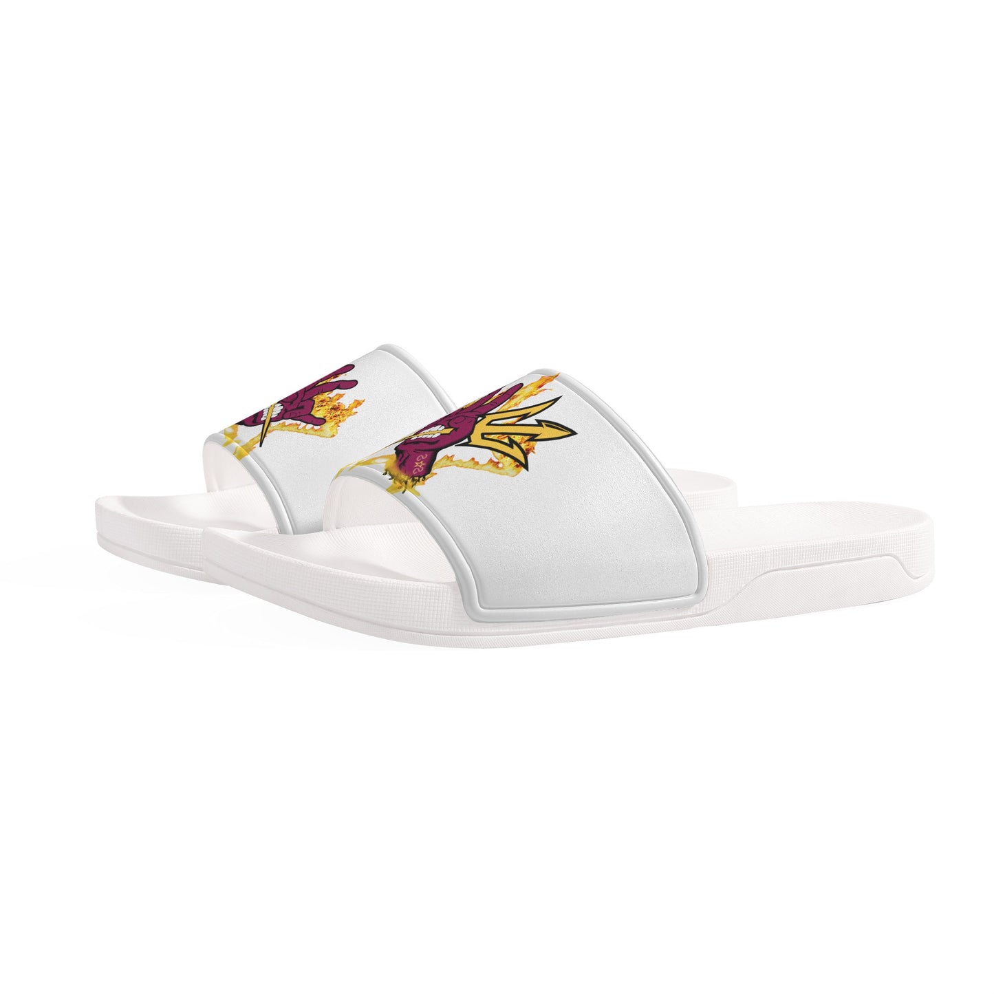 Sun Devil Forks Up Edition Mens White Star Slides