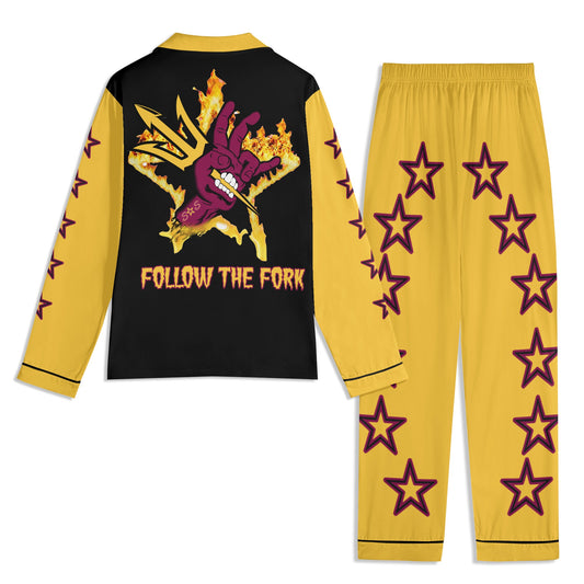 Sun Devil Forks Up Edition Unisex Long Sleeve Adult Nightwear Pajama Set