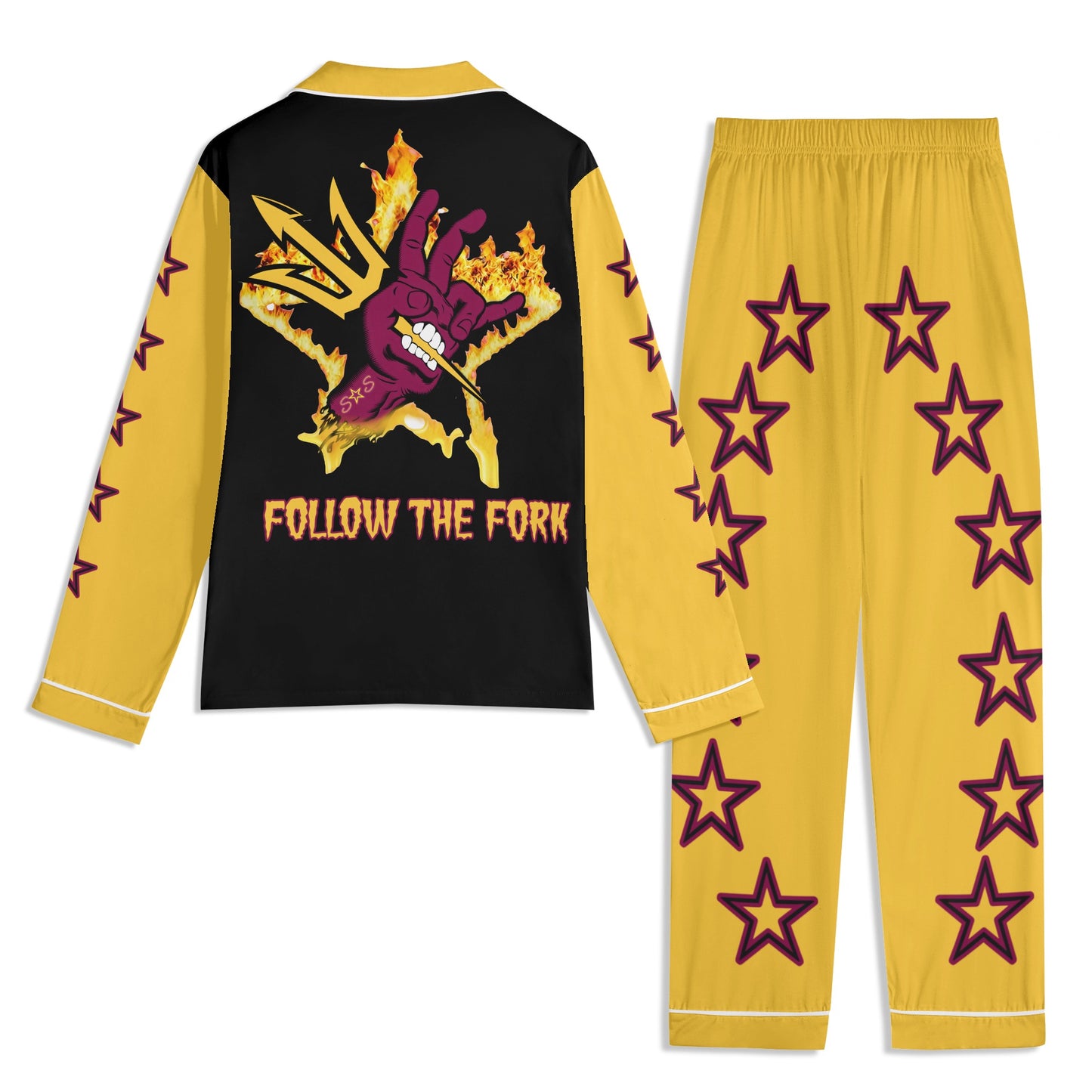 Sun Devil Forks Up Edition Unisex Long Sleeve Adult Nightwear Pajama Set