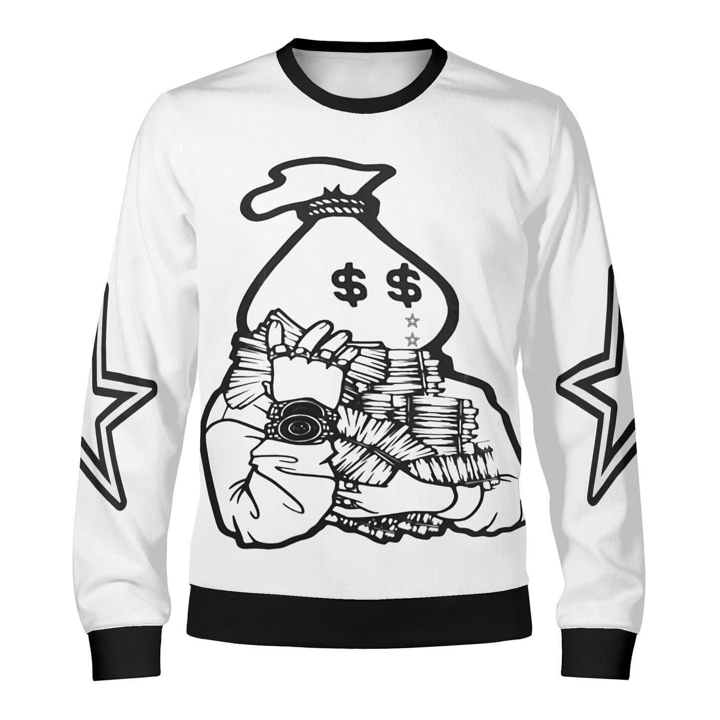 Money Man D.G.D.E (Dont Grind, Dont Eat) White Adult Crewneck Sweatshirt