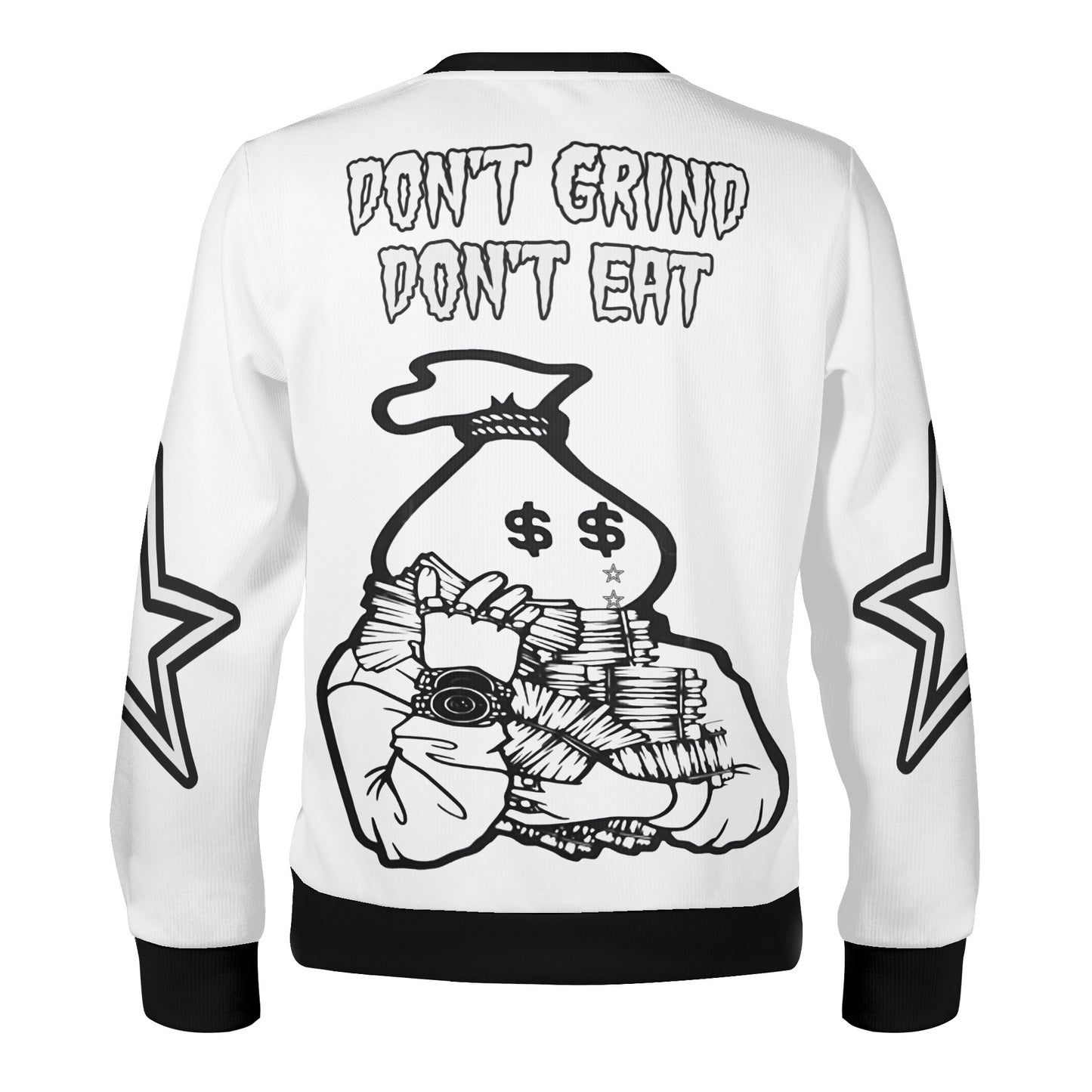 Money Man D.G.D.E (Dont Grind, Dont Eat) White Adult Crewneck Sweatshirt