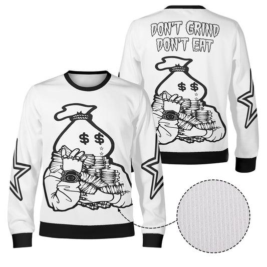 Money Man D.G.D.E (Dont Grind, Dont Eat) White Adult Crewneck Sweatshirt