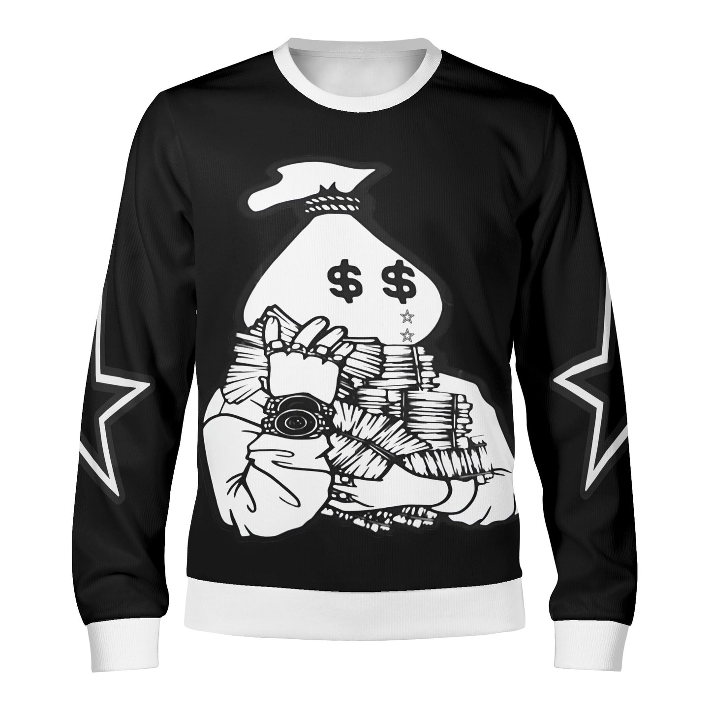 Money Man D.G.D.E (Dont Grind, Dont Eat) Black/White Adult Crewneck Sweatshirt