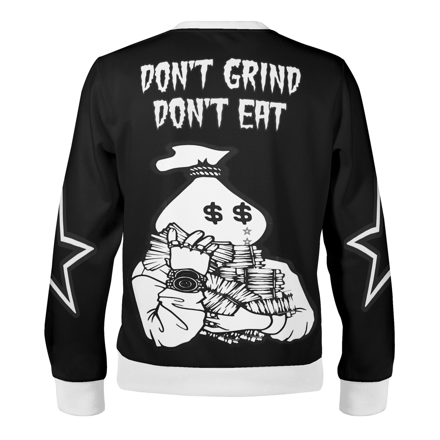 Money Man D.G.D.E (Dont Grind, Dont Eat) Black/White Adult Crewneck Sweatshirt