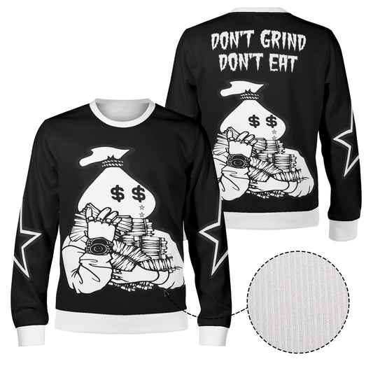 Money Man D.G.D.E (Dont Grind, Dont Eat) Black/White Adult Crewneck Sweatshirt