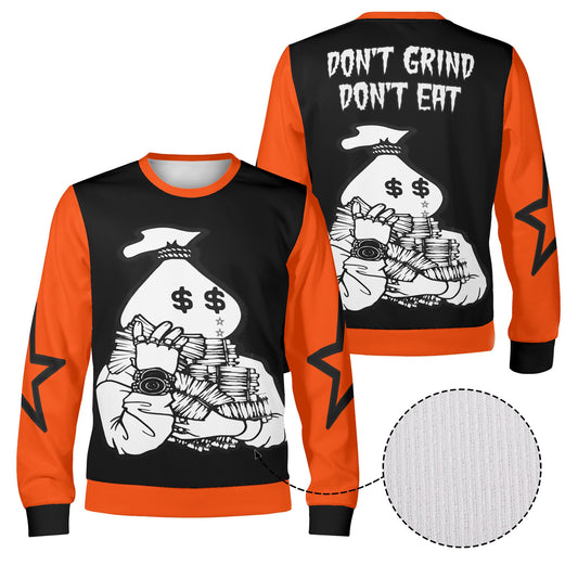 Money Man D.G.D.E (Dont Grind, Dont Eat) Black/DarkOrange Adult Crewneck Sweatshirt