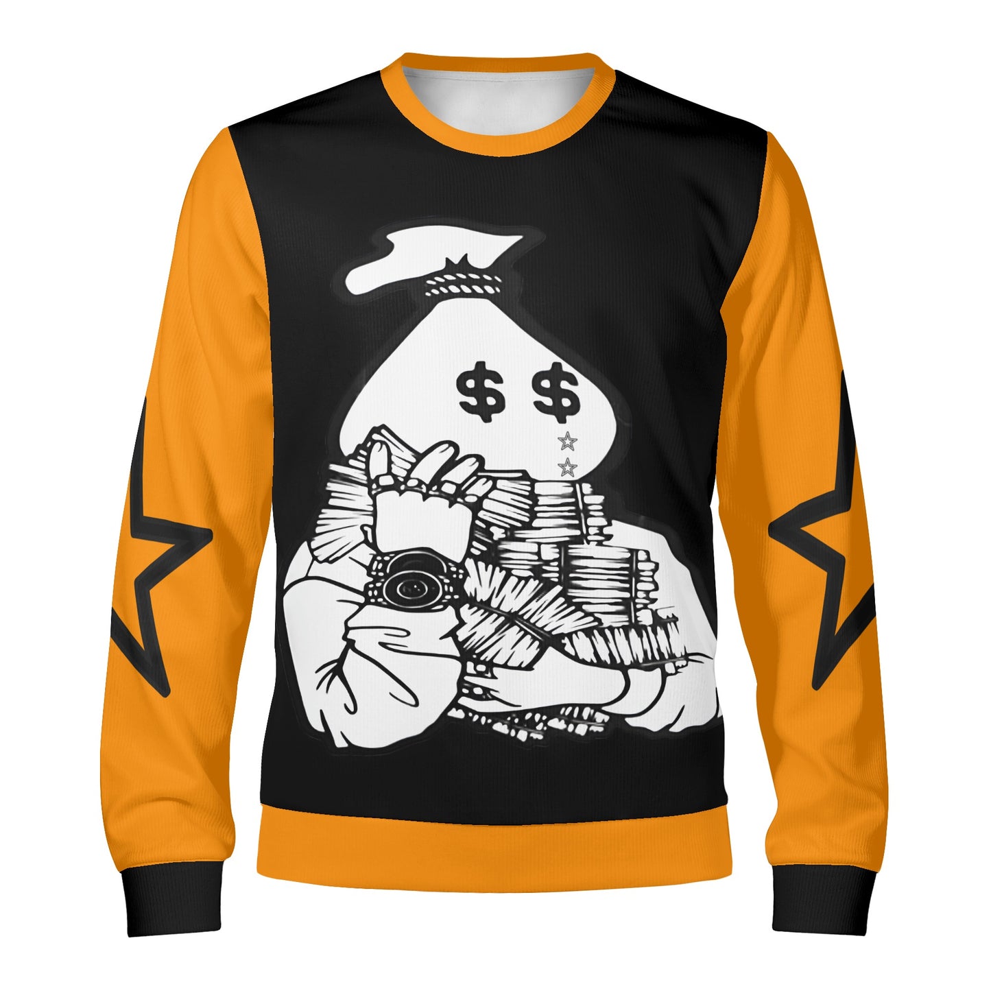 Money Man D.G.D.E (Dont Grind, Dont Eat) Black/Orange Adult Crewneck Sweatshirt