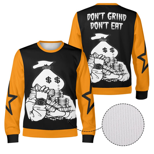 Money Man D.G.D.E (Dont Grind, Dont Eat) Black/Orange Adult Crewneck Sweatshirt