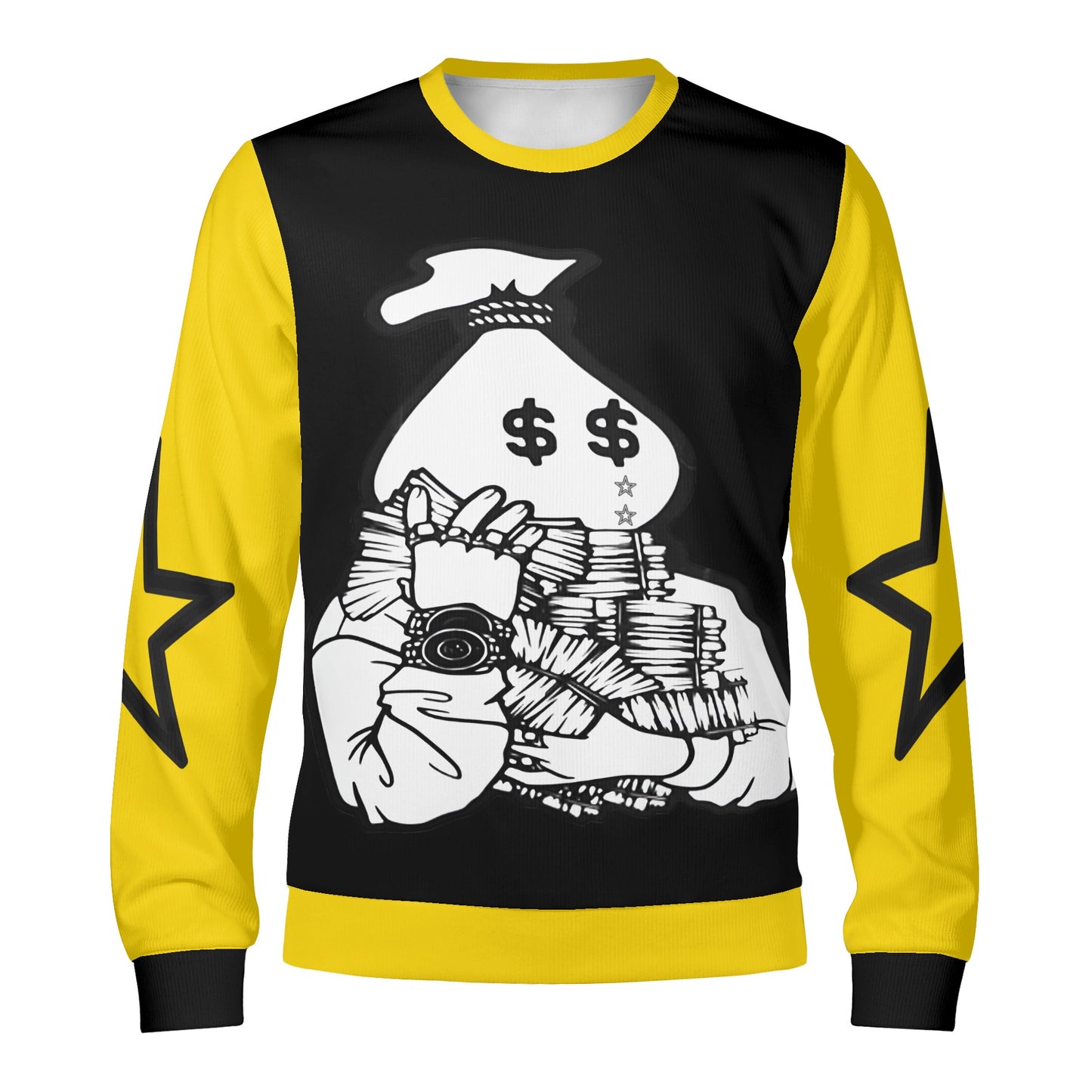 Money Man D.G.D.E (Dont Grind, Dont Eat) Black/Gold Adult Crewneck Sweatshirt