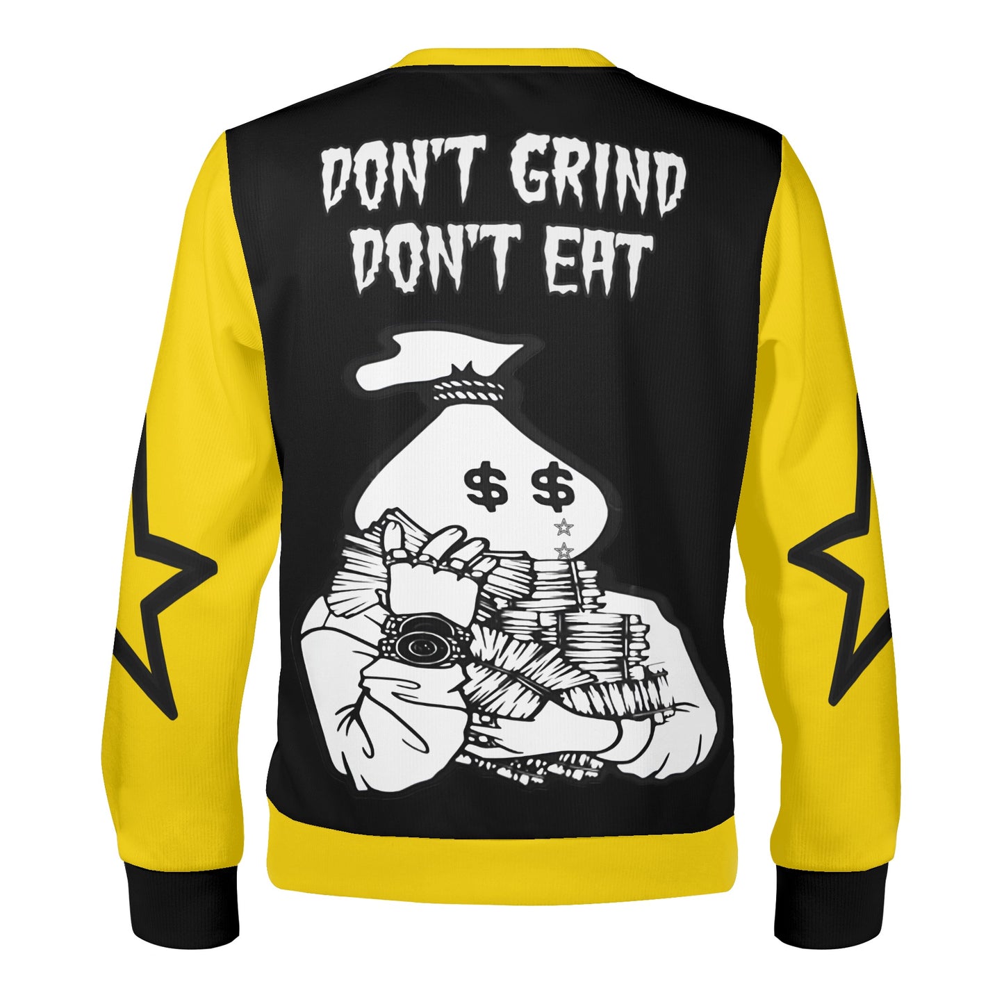 Money Man D.G.D.E (Dont Grind, Dont Eat) Black/Gold Adult Crewneck Sweatshirt