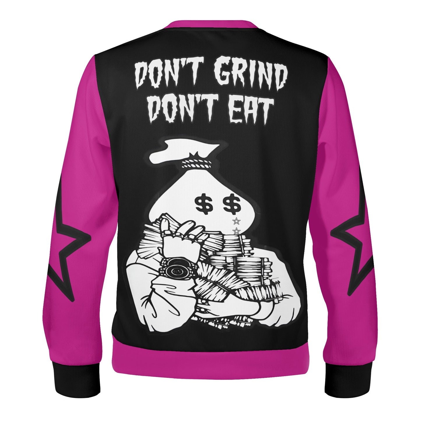 Money Man D.G.D.E (Dont Grind, Dont Eat) Black/Purple Adult Crewneck Sweatshirt