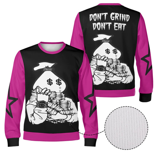 Money Man D.G.D.E (Dont Grind, Dont Eat) Black/Purple Adult Crewneck Sweatshirt