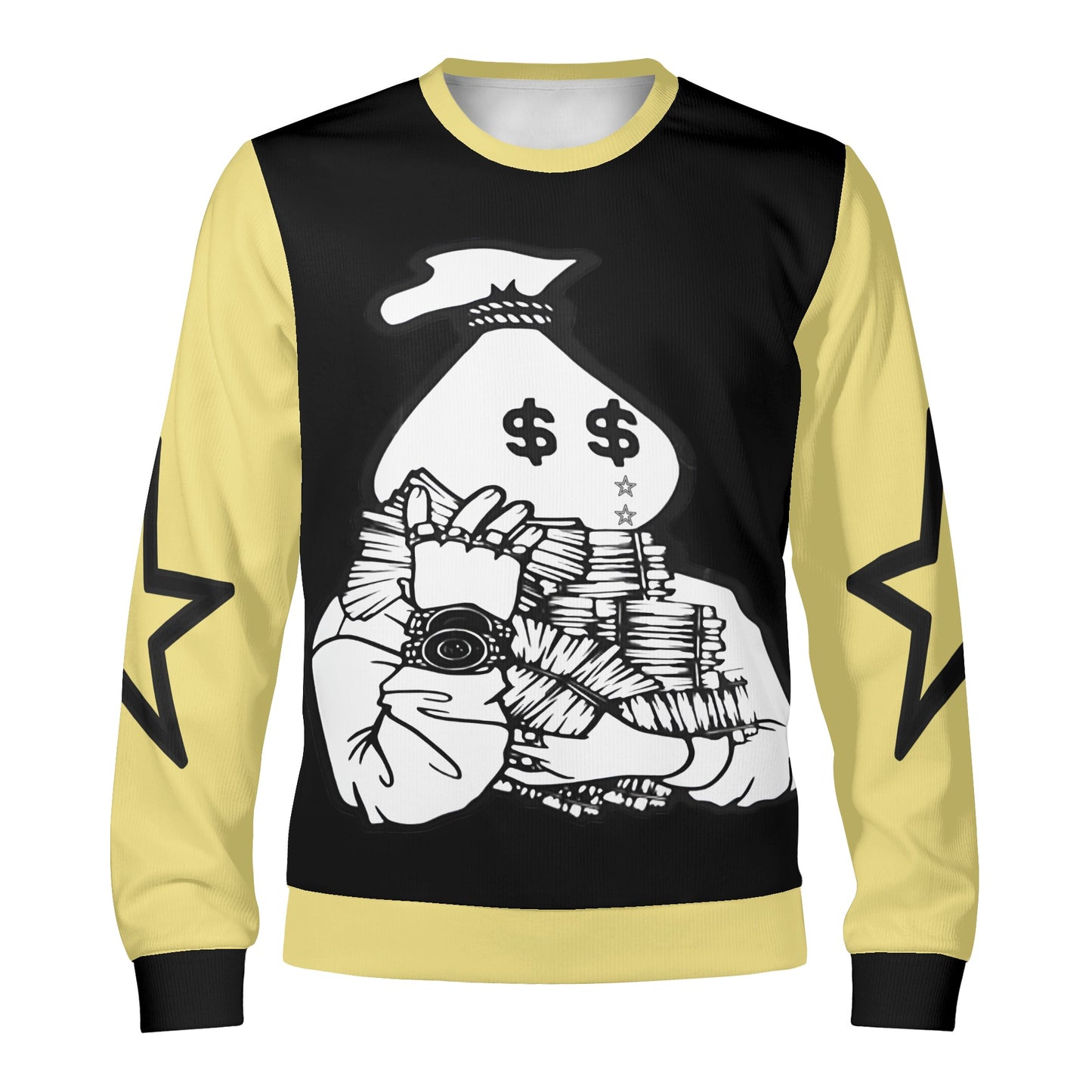 Money Man D.G.D.E (Dont Grind, Dont Eat) Black/Tan Adult Crewneck Sweatshirt