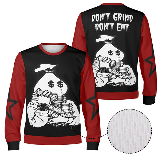 Money Man D.G.D.E (Dont Grind, Dont Eat) Black/Maroon Adult Crewneck Sweatshirt