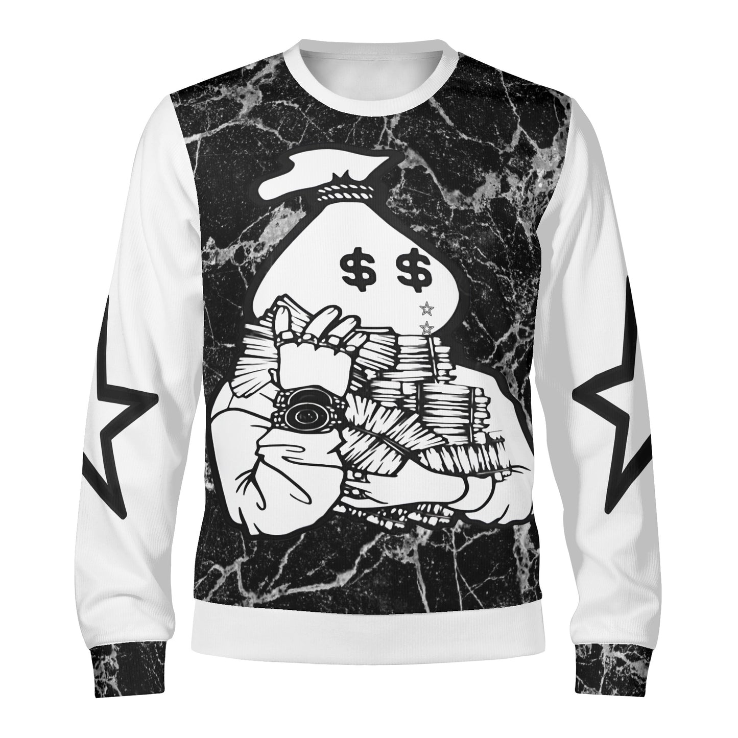 Money Man D.G.D.E (Dont Grind, Dont Eat) S.O.S Edition Black/White Adult Crewneck Sweatshirt