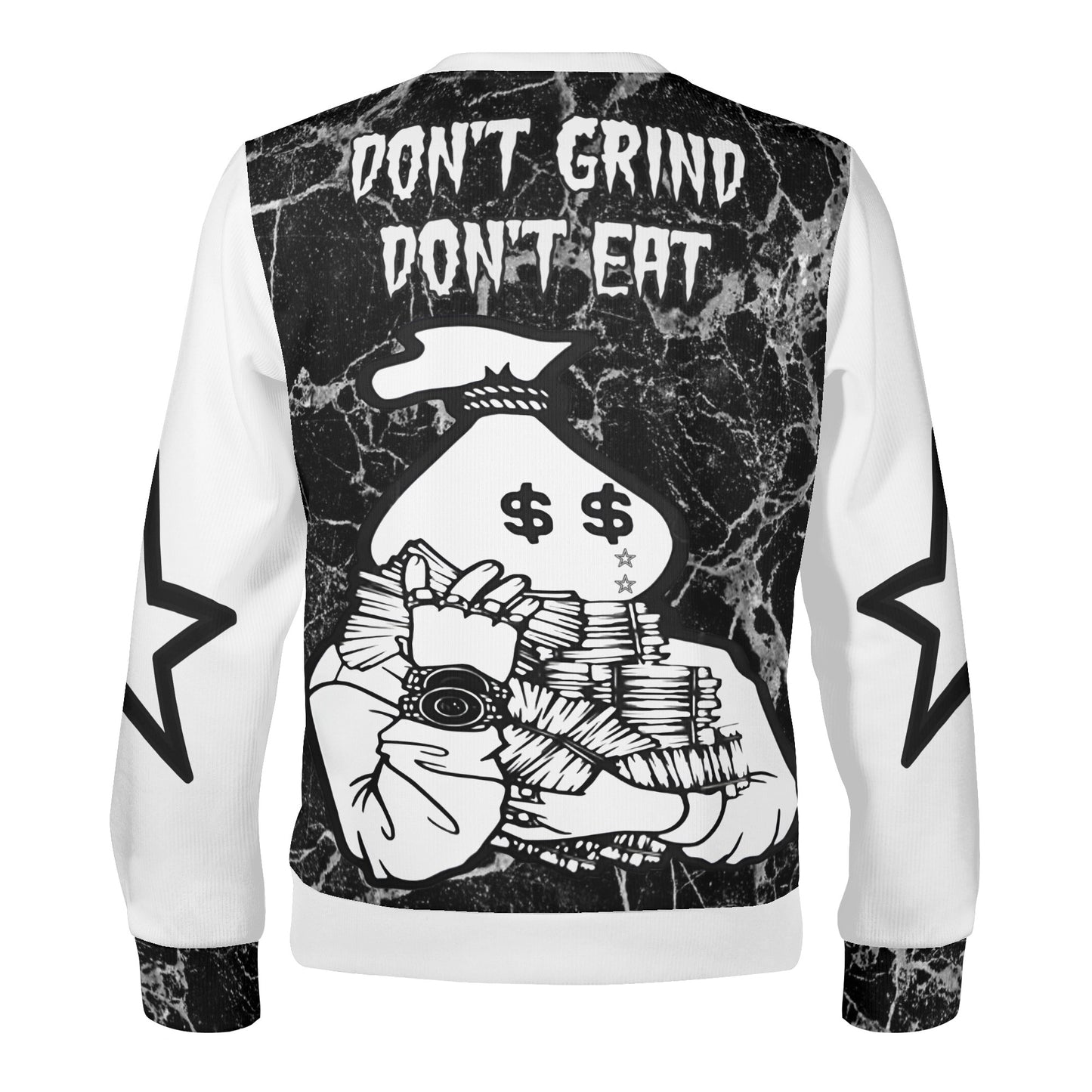 Money Man D.G.D.E (Dont Grind, Dont Eat) S.O.S Edition Black/White Adult Crewneck Sweatshirt