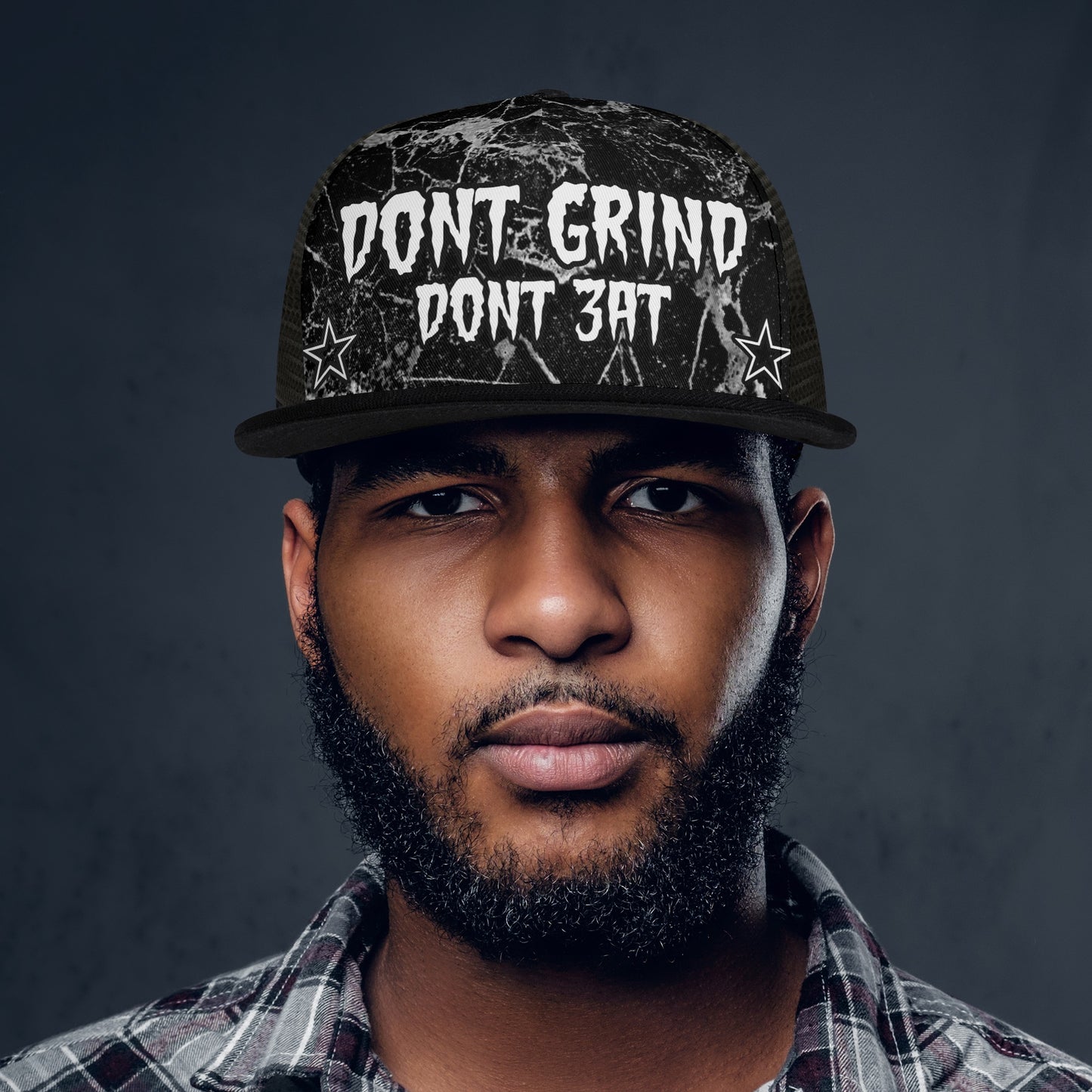 Money Man D.G.D.E (Dont Grind, Dont Eat) S.O.S Edition Black Snapback Trucker Hat