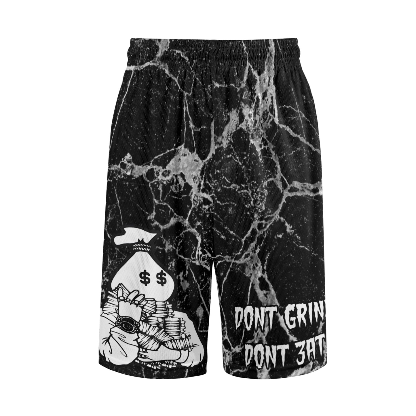 Money Man D.G.D.E (Dont Grind, Dont Eat) S.O.S Edition Mens Black Basketball Shorts