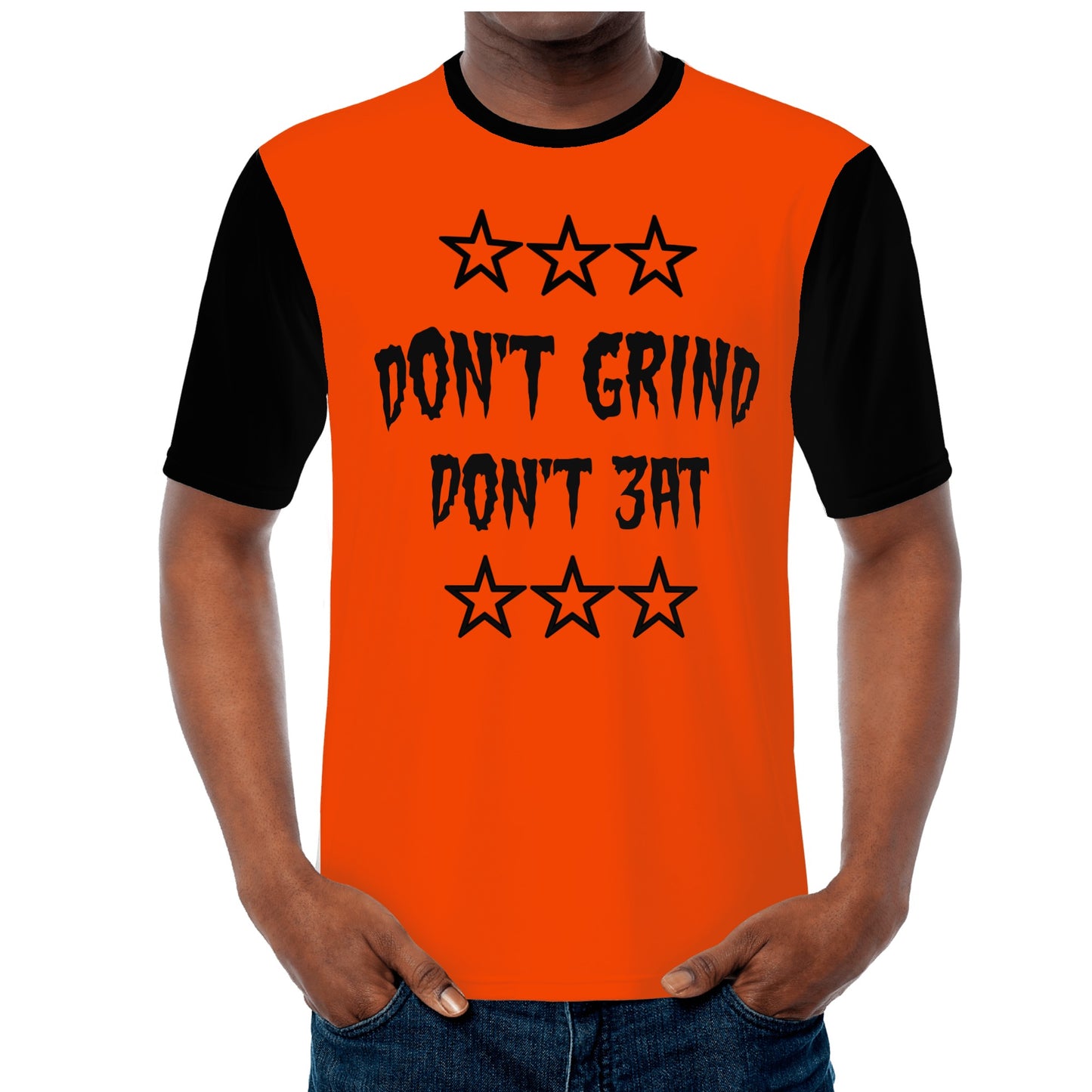 Money Man D.G.D.E (Dont Grind, Dont Eat) Mens Dark Orange T-shirts