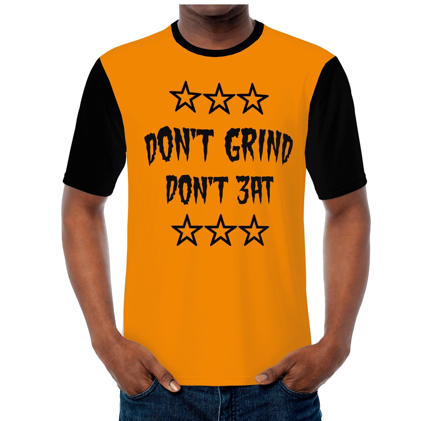 Money Man D.G.D.E (Dont Grind, Dont Eat) Mens Orange T-shirts