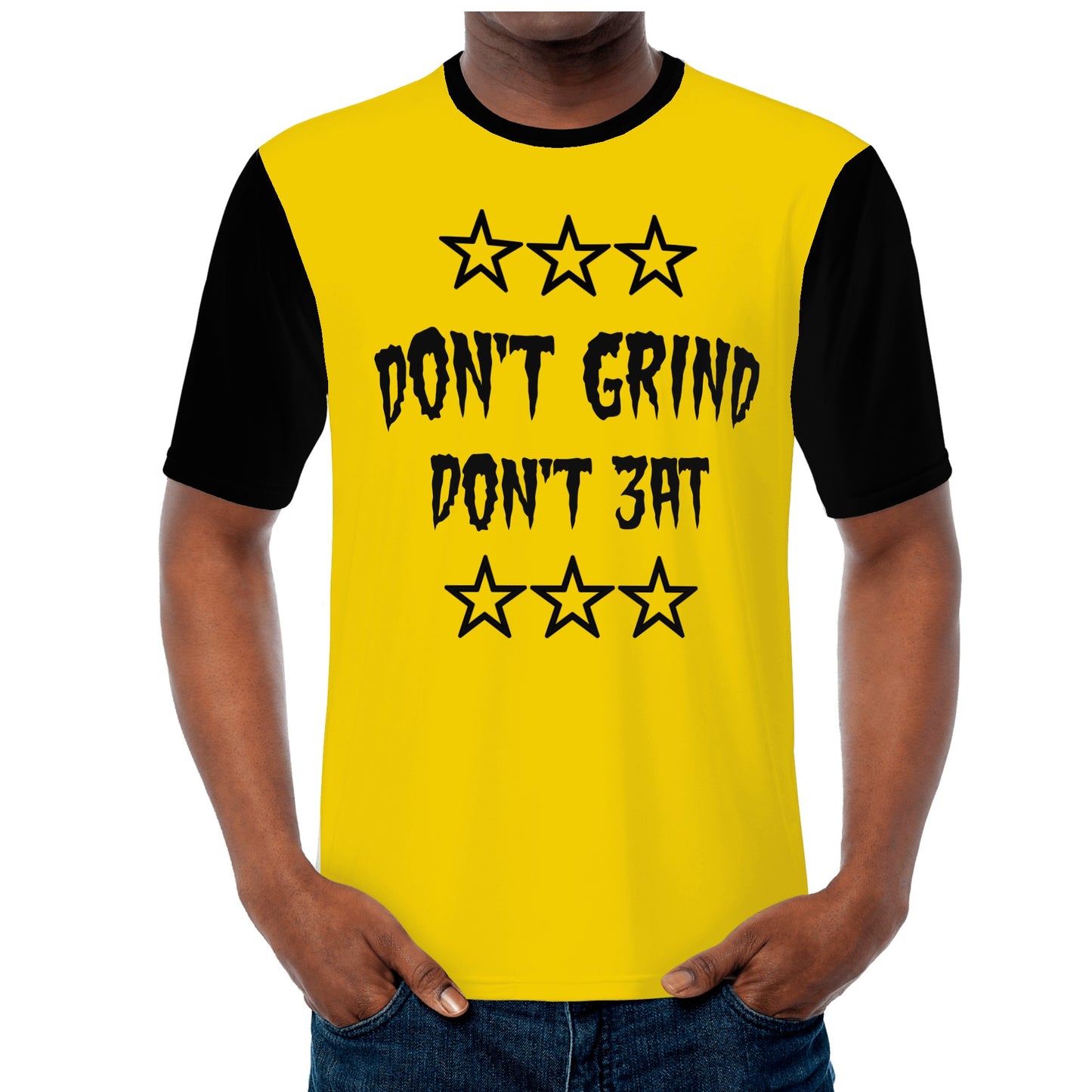 Money Man D.G.D.E (Dont Grind, Dont Eat) Mens Gold T-shirts