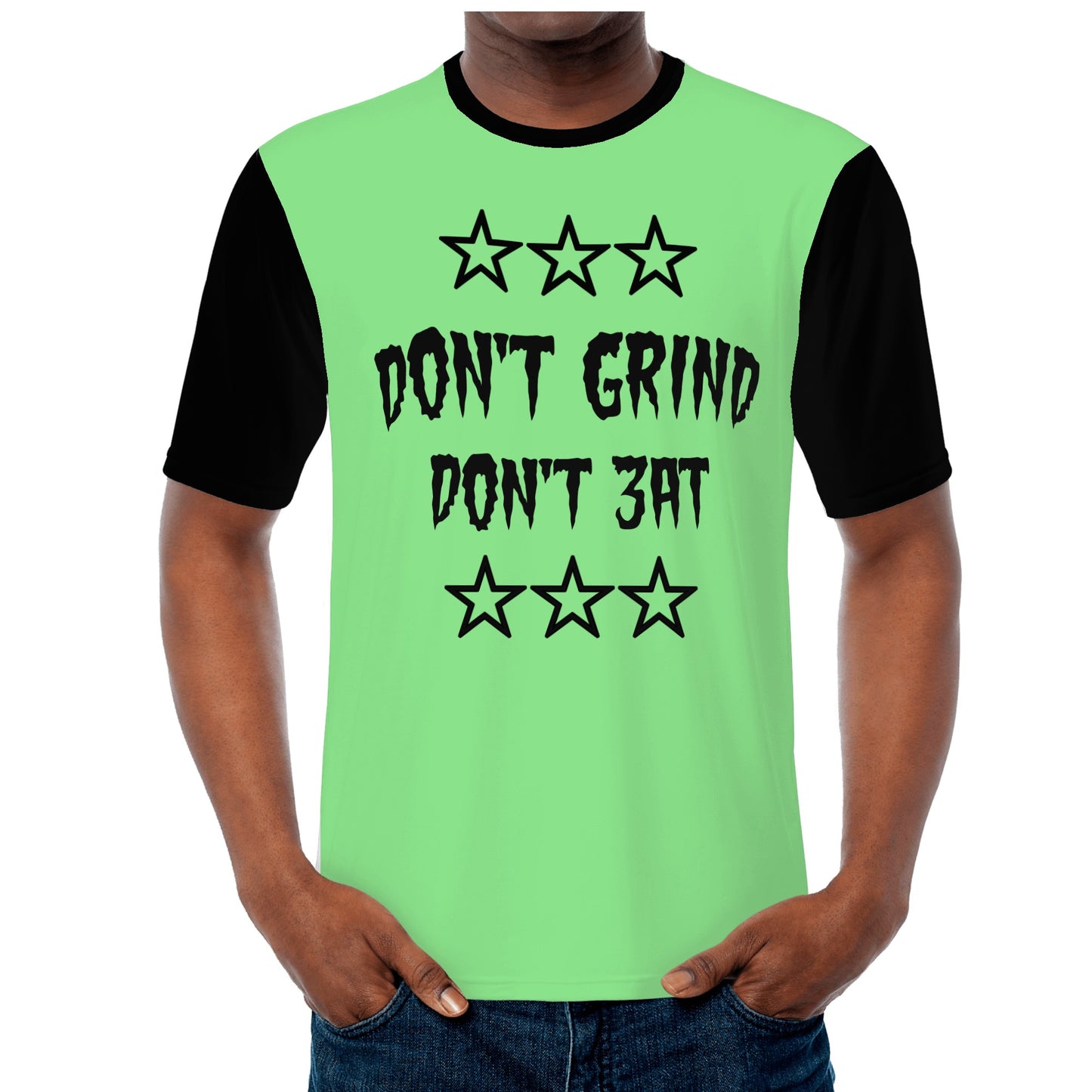 Money Man D.G.D.E (Dont Grind, Dont Eat) Mens Mint Green T-shirts