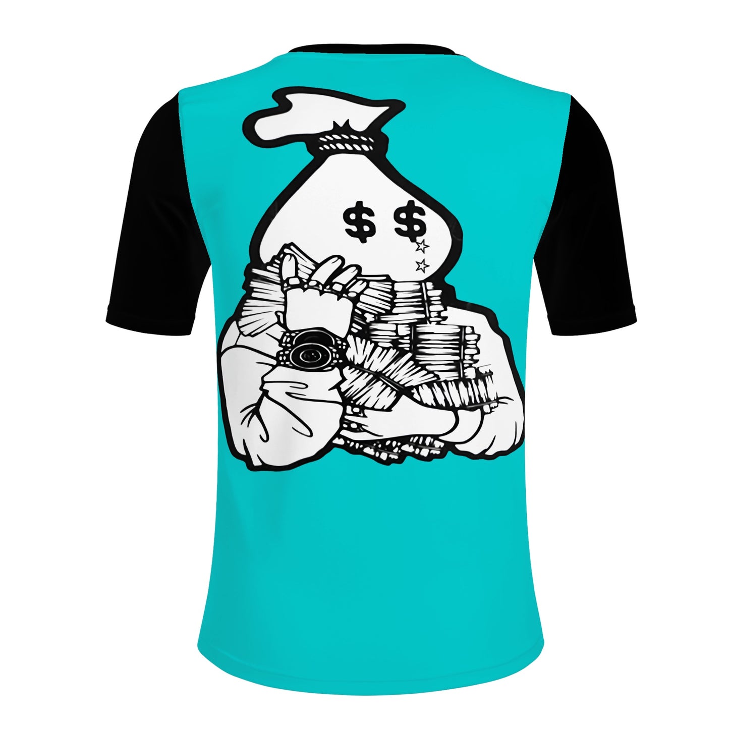 Money Man D.G.D.E (Dont Grind, Dont Eat) Mens Turquoise T-shirts