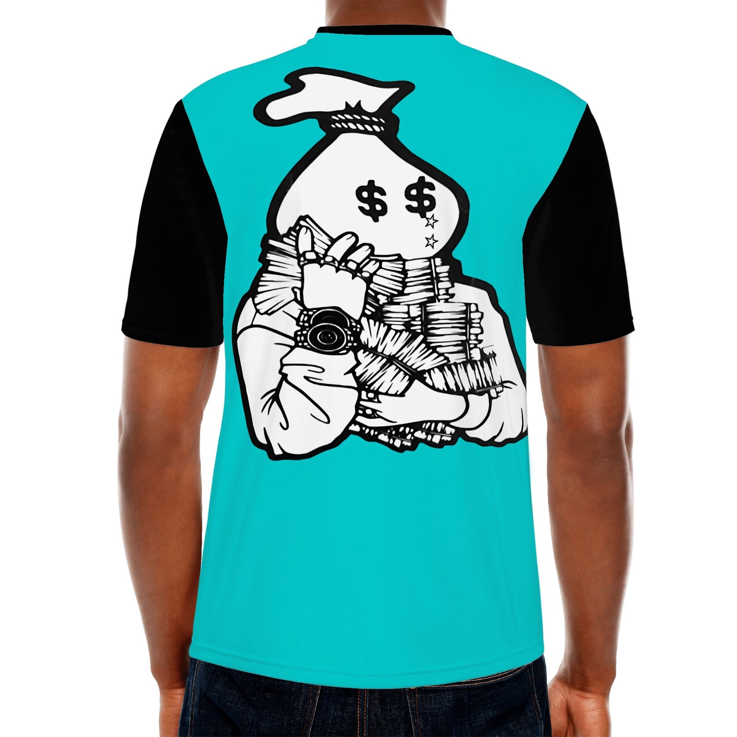 Money Man D.G.D.E (Dont Grind, Dont Eat) Mens Turquoise T-shirts