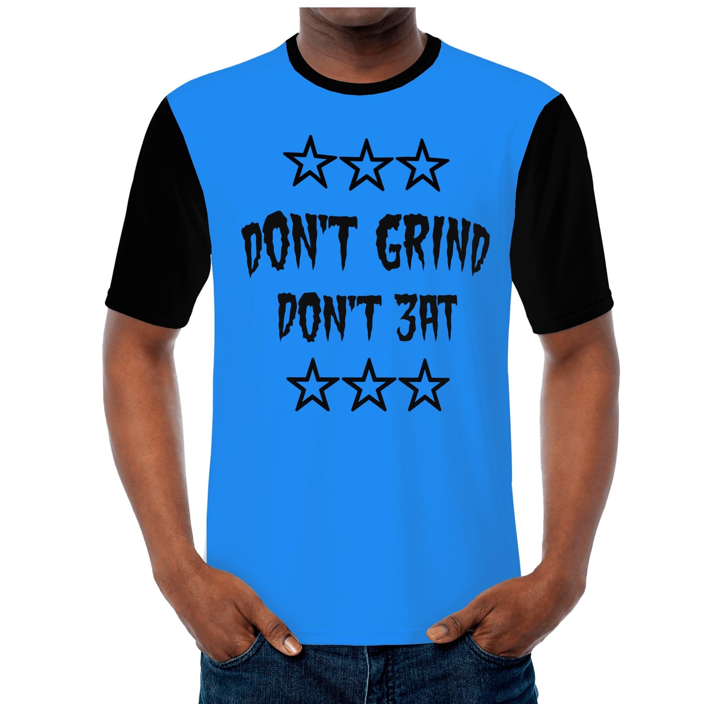 Money Man D.G.D.E (Dont Grind, Dont Eat) Mens Blue T-shirts