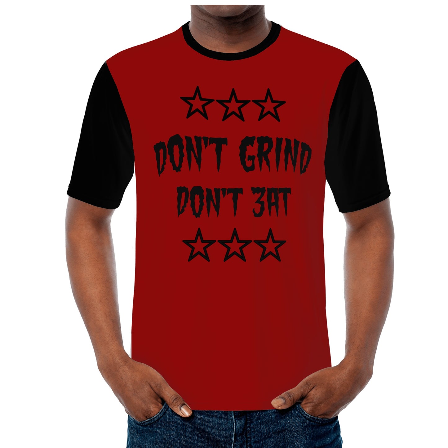 Money Man D.G.D.E (Dont Grind, Dont Eat) Mens Maroon T-shirts