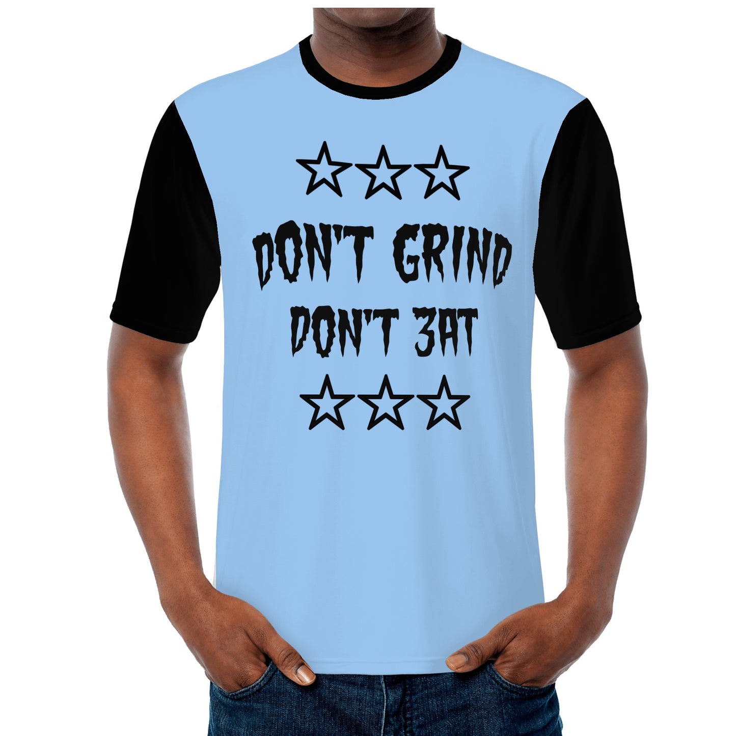 Money Man D.G.D.E (Dont Grind, Dont Eat) Mens Sky Blue T-shirts