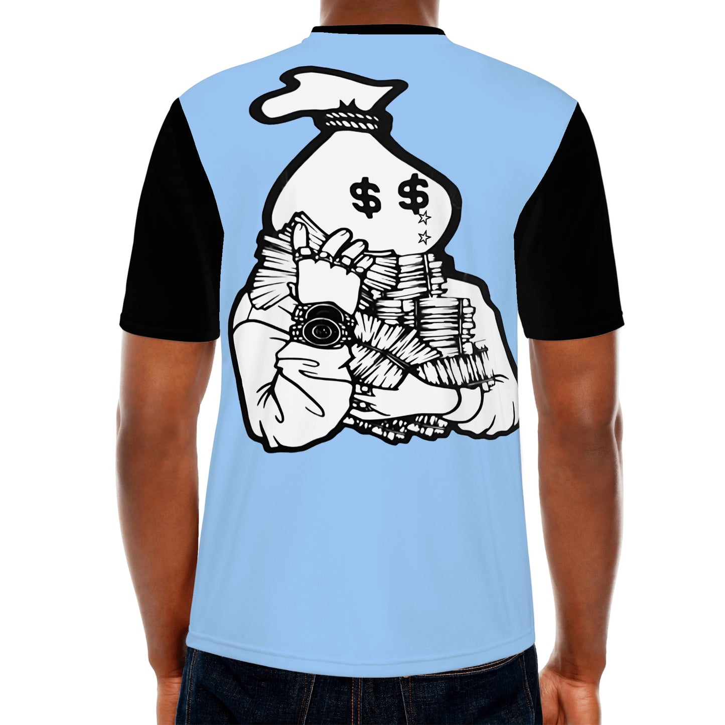 Money Man D.G.D.E (Dont Grind, Dont Eat) Mens Sky Blue T-shirts